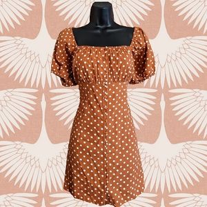Off Shoulder button up Retro Polka Dot off shoulder dress